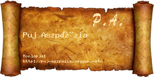 Puj Aszpázia névjegykártya